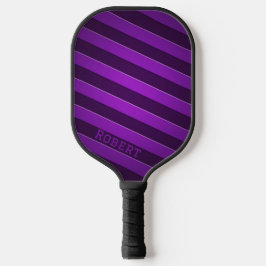 Elegant Purple Personalized Script Name Pickleball Schläger