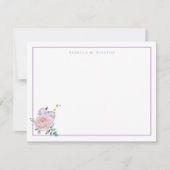 Elegant Purple Pink Greenery Personalized Mitteilungskarte (Vorderseite)