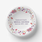 Elegant Purple Poppy Storybook Bridal Shower Pappteller (Vorderseite)