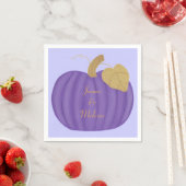 Elegant Purple Pumpkin Gold Leaf Wedding Serviette (Beispiel)