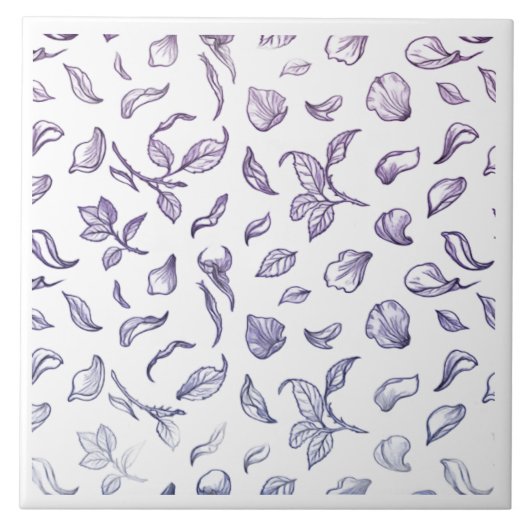 Elegant Purple Rose Petal Pattern Ceramic Tile -  Fliese (Vorderseite)