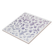 Elegant Purple Rose Petal Pattern Ceramic Tile -  Fliese (Seite)