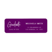 Elegant Purple Script Graduation Return Address la (Vorne)