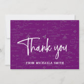 Elegant Purple Script Typography Math Graduation Dankeskarte (Vorderseite)