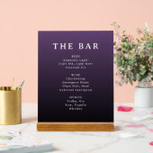 Elegant Purple Serif Bar Menu Sign Acrylschild (Hochzeit)