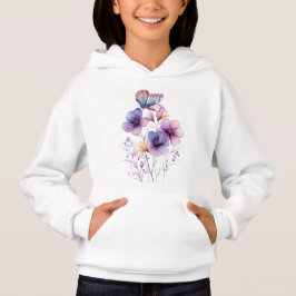Elegant Purple Spring Floral & Butterfly Hoodie