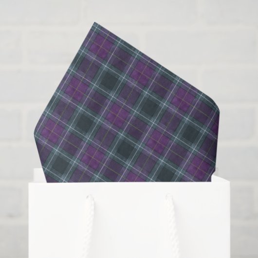 Elegant Purple Teal Plaid Seidenpapier (Geschenktüte)