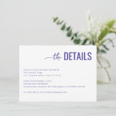 Elegant Purple Typographic Details Begleitkarte (Stehend Vorderseite)