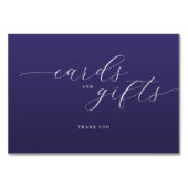 Elegant Purple Typographic Thank You Card Tischnummer (Rückseite)