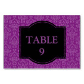 Elegant Purple Vintage Damask Custom Tischnummer (Rückseite)