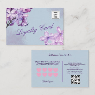 Elegant Purple Watercolor Floral QR Code Logo Treuekarte