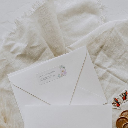 Elegant Purple Watercolor Flowers & Green Wedding