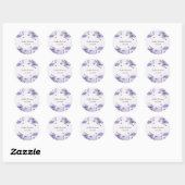 Elegant Purple Watercolor wedding Runder Aufkleber (Blatt)