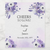 Elegant Purple Watercolor wedding Weinetikett (Einzelnes Label)