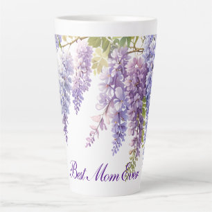 Elegant purple watercolor wisteria floral Mom Milchtasse