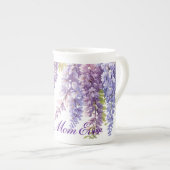 Elegant purple watercolor wisteria floral Mom Porzellantasse (Vorderseite Rechts)