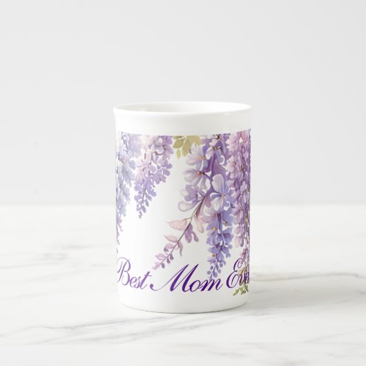 Elegant purple watercolor wisteria floral Mom Porzellantasse (Vorderseite)