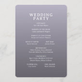 Elegant Purple Wedding Ceremony Template Programm (Rückseite)