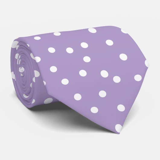 Elegant Purple White Polka Dots Groom Gift   Krawatte (Gerollt)