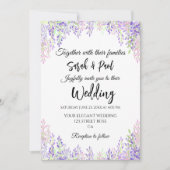 Elegant purple wisteria flower Wedding Einladung (Vorderseite)