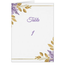👉 Elegant Purple Wisteria Gold Floral Folded Tabl