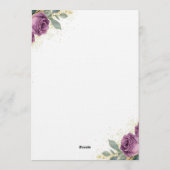 👉 Elegant Purple Wisteria & Gold Floral Wedding I Einladung (Rückseite)