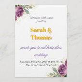 👉 Elegant Purple Wisteria & Gold Floral Wedding I Einladung (Vorderseite)