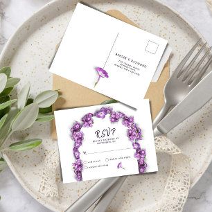 Elegant PurpleLilacWhite Arch Florals No Menu UAWG Feiertagspostkarte