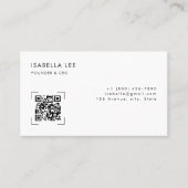 Elegant QR Code Black & White Business Card Visitenkarte (Vorderseite)