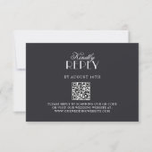 Elegant QR Code Black & White Wedding RSV Card RSVP Karte (Vorderseite)