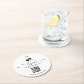 Elegant QR Code Capture the Love Photo Sharing  Runder Pappuntersetzer (Vor Ort)