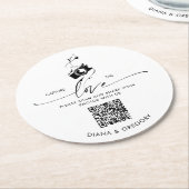 Elegant QR Code Capture the Love Photo Sharing  Runder Pappuntersetzer (Angewinkelt)