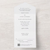Elegant QR Code Classic Wedding All In One Einladung (Innen Boden)