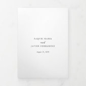 Elegant QR Code Classic Wedding Dreifach Gefaltete Einladung (Cover)