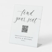 Elegant QR Code Digital Seating Chart Wedding Sockelschild (Vorderseite)
