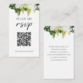 Elegant QR Code Greenerity Wedding RSVP Begleitkarte