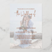 Elegant QR Code RSVP Photo Template Folieneinladung (Vorderseite)