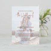 Elegant QR Code RSVP Photo Template Folieneinladung (Stehend vorne)