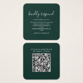 Elegant QR Code Wedding RSVP Card (Vorne & Hinten)