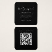 Elegant QR Code Wedding RSVP Mini Card (Vorne & Hinten)