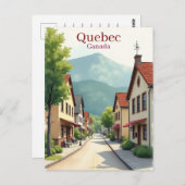 Elegant Quebec Canada watercolor Postkarte (Vorne/Hinten)