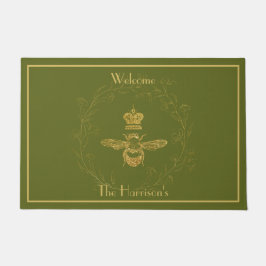 Elegant Queen Bee Leaf Wreath Door Mat Fußmatte