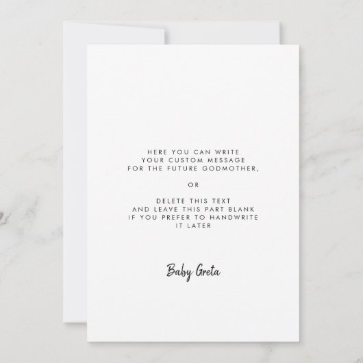 Elegant Quieres ser mi madrina Vorschlagskarte Einladung (Rückseite)