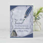 Elegant Quill und Inkwell Einladung (Stehend Vorderseite)