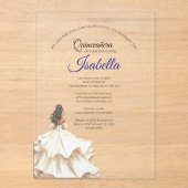 Elegant Quinceanera 15th Birthday Acryleinladungen (Vorderseite)