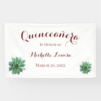 Elegant Quinceanera Birthday Party Banner