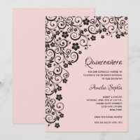 Elegant Quinceañera Black and Pink