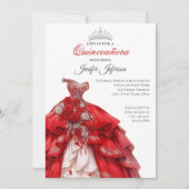 Elegant Quinceanera Einladung (Vorderseite)