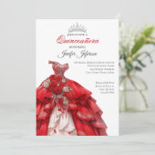 Elegant Quinceanera Einladung (Stehend Vorderseite)