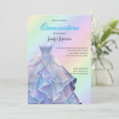 Elegant Quinceanera Einladung (Stehend Vorderseite)